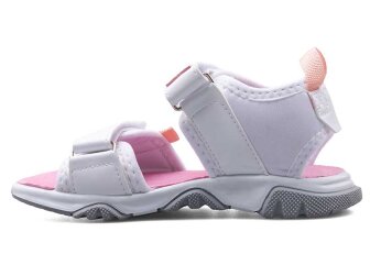 Middo Şeritli Patik Sandalet - Beyaz/Pembe/Gri T - Middo