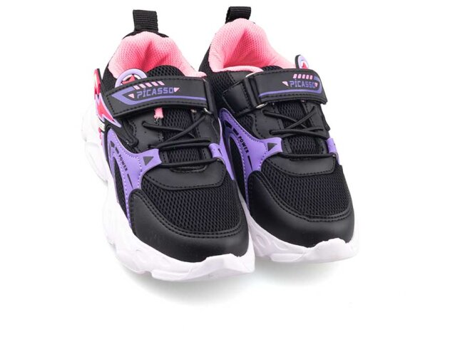 Picasso Kids 226 Patik Anrk - Siyah/Lila - 2