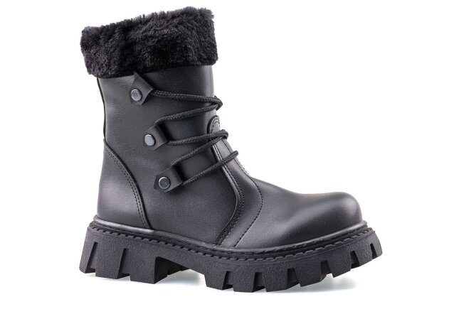 Waves 200 Patik Boot - Siyah/Cilt/Siyah Kürklü - 1
